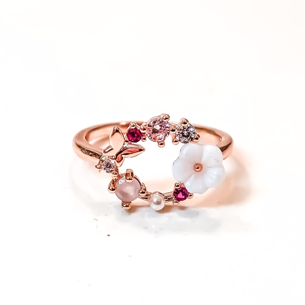 New 925 Sterling Silver & Rose Gold Stamped Ring Size 7 - Picture 6 of 6